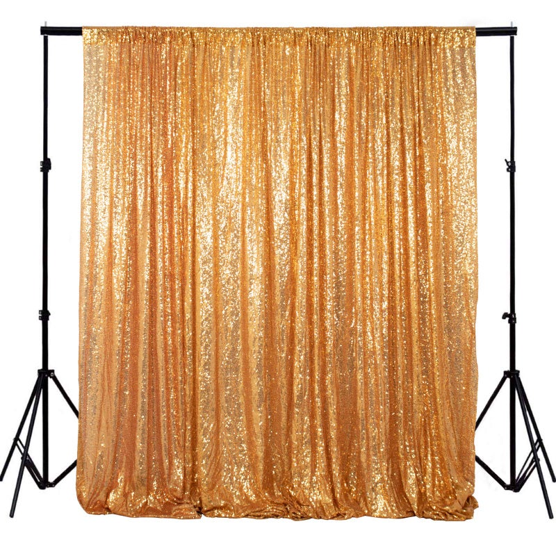 ShiDianYi 4FTX6FT-Gold-SEQUIN Photo Backdrop,Party/Prom Photography Background,Wedding Photo Booth (Gold) - Image 1